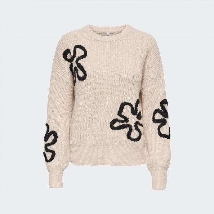 Pull en tricot fleuri uniquement