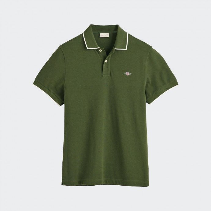 Polo piqu� � encadrement Gant