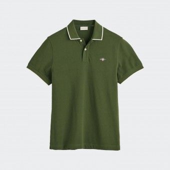 Polo piqu� � encadrement Gant