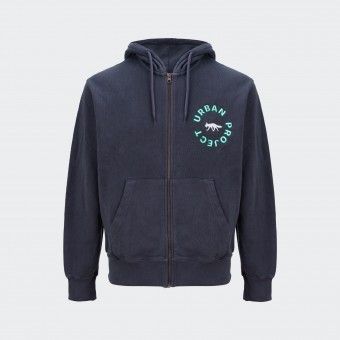 Urban Project Embroidered Wide Fit Navy Jacket