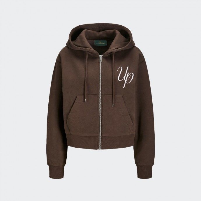 Urban Project hooded jacket in Chocolate