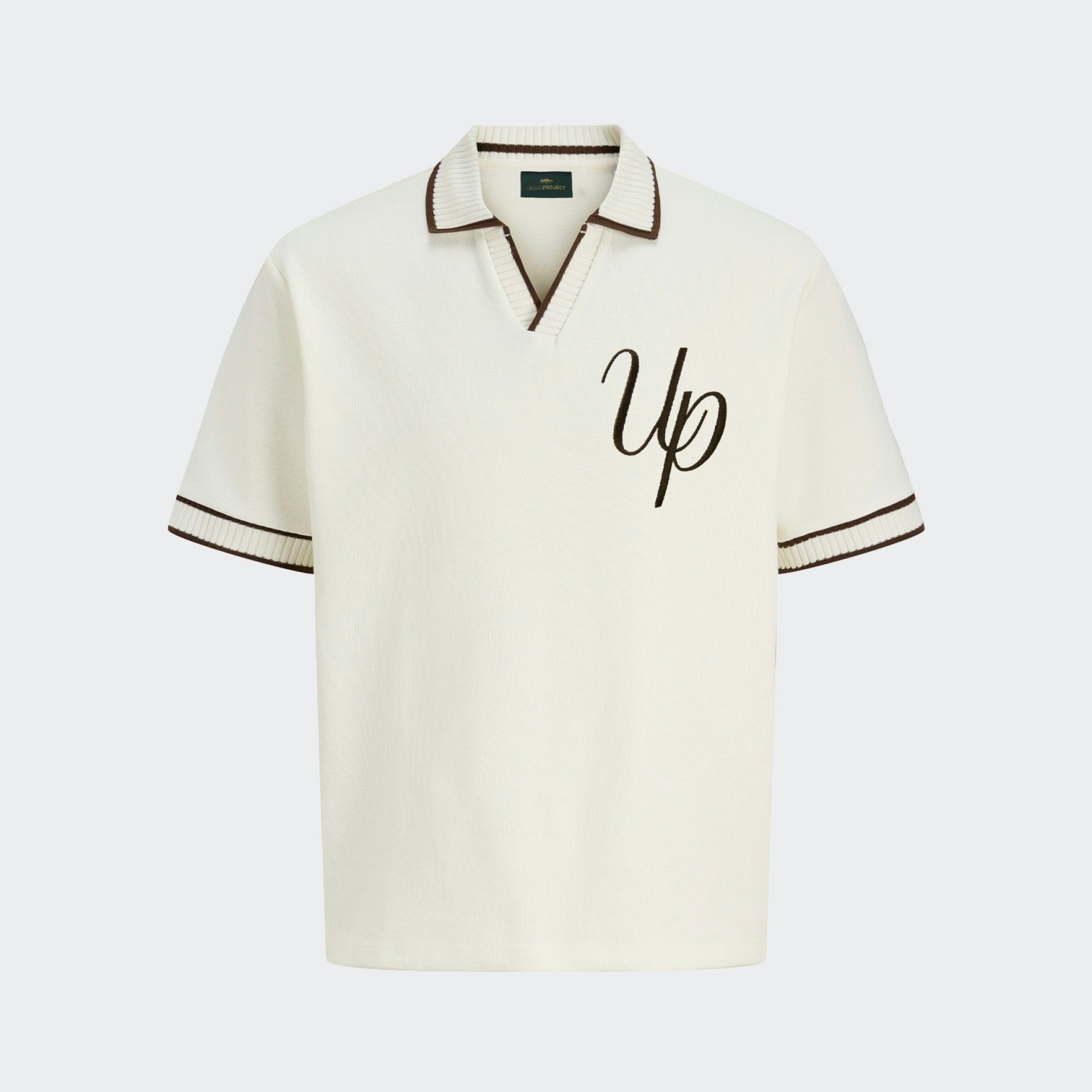 Urban Project Embroidered Knit Polo Shirt