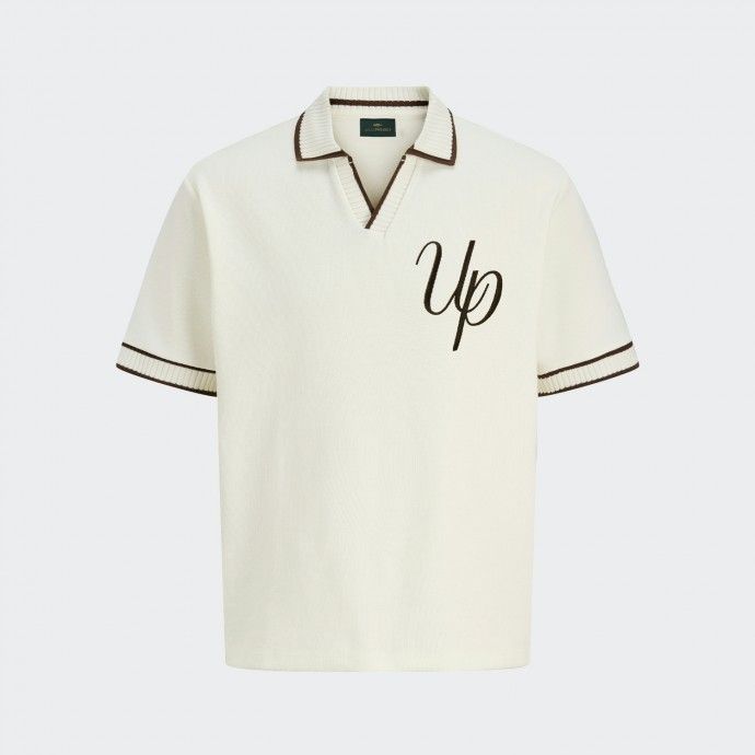 Urban Project Embroidered Knit Polo Shirt