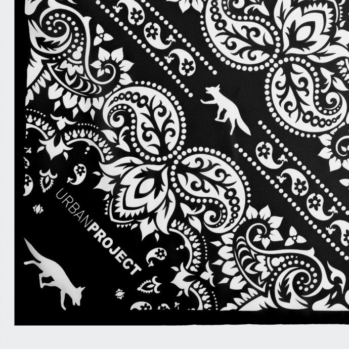 Urban Project 60x60 Printed Black Scarf