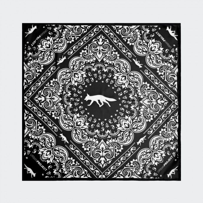 Urban Project 60x60 Printed Black Scarf