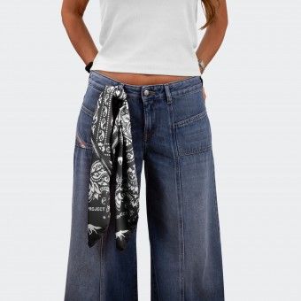 Urban Project 60x60 Printed Black Scarf