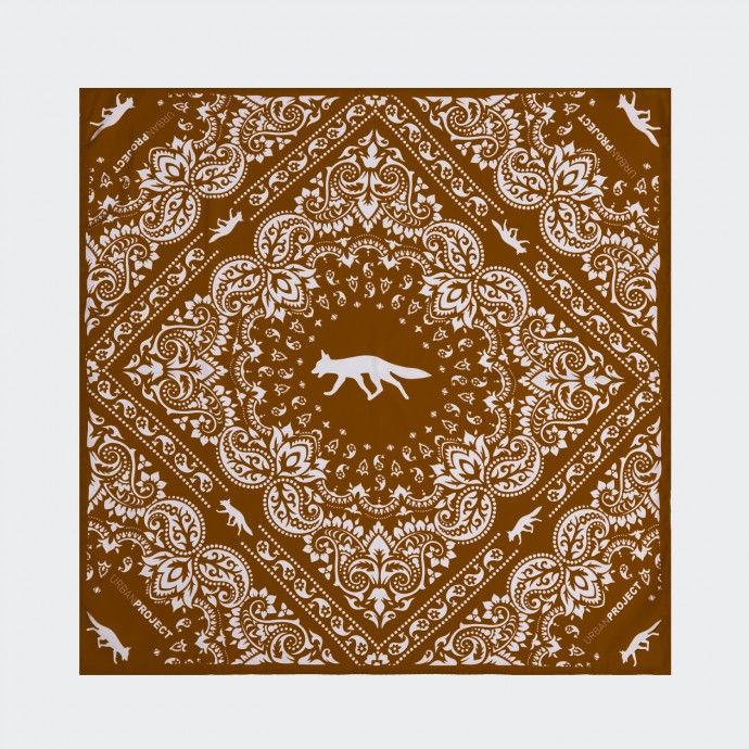 Urban Project 60x60 Brown Printed Scarf
