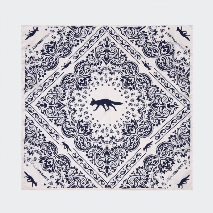 Urban Project Printed White Scarf 60x60