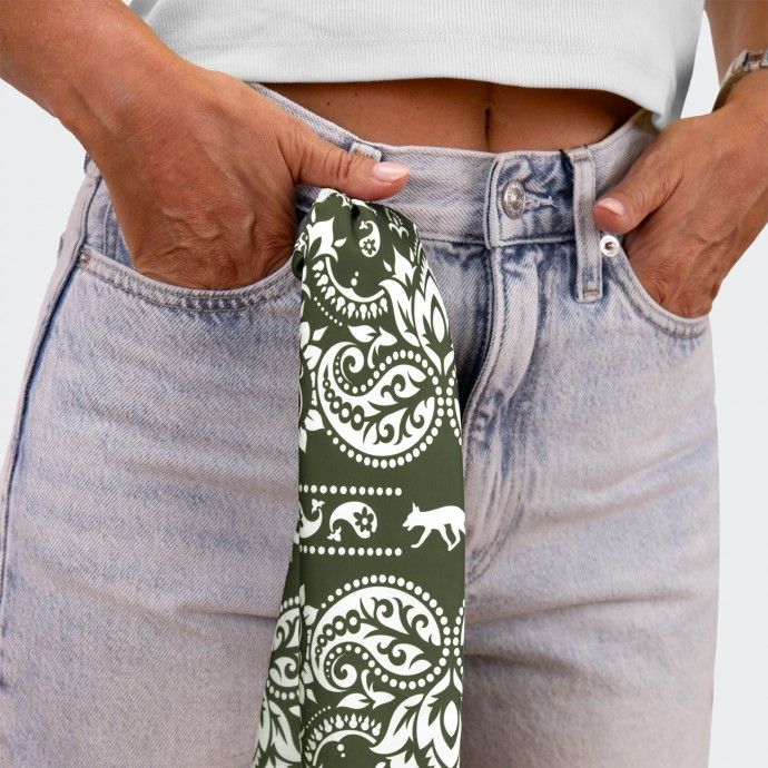 Urban Project 60x60 Printed Green Scarf