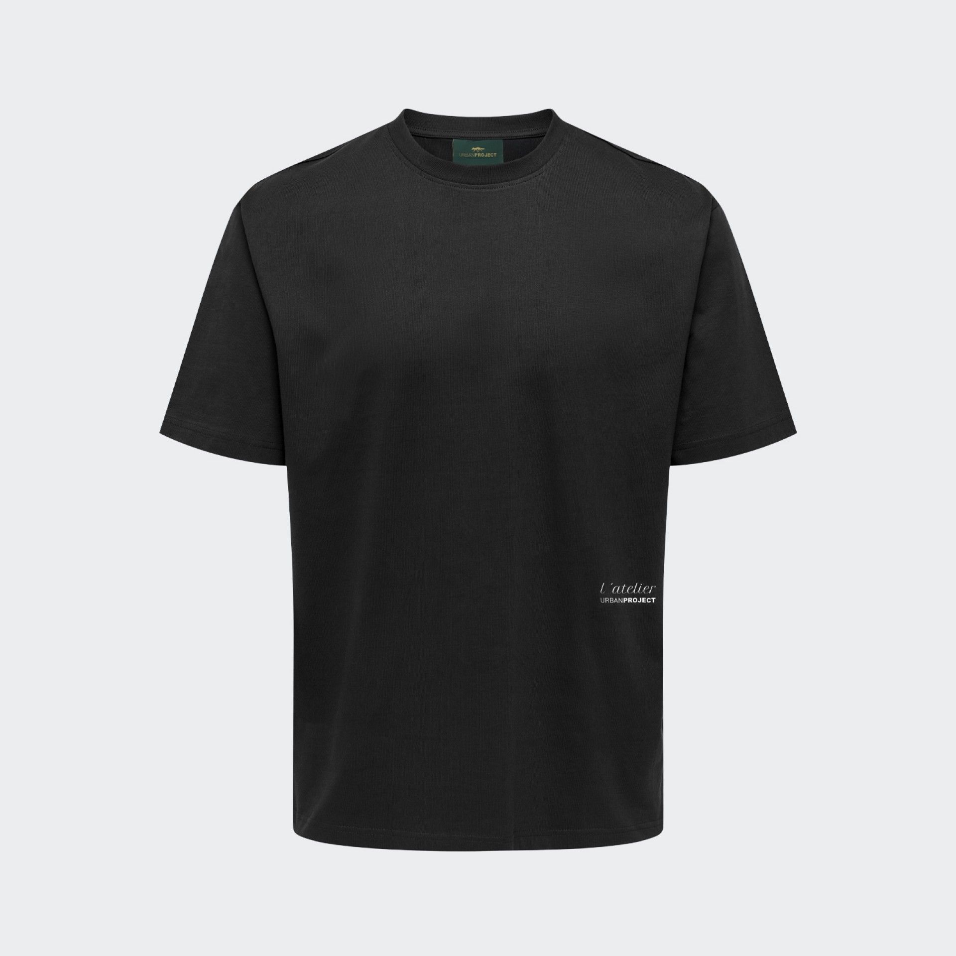 Camiseta Loose Fit Urban Project Estampada y Bordada Negro