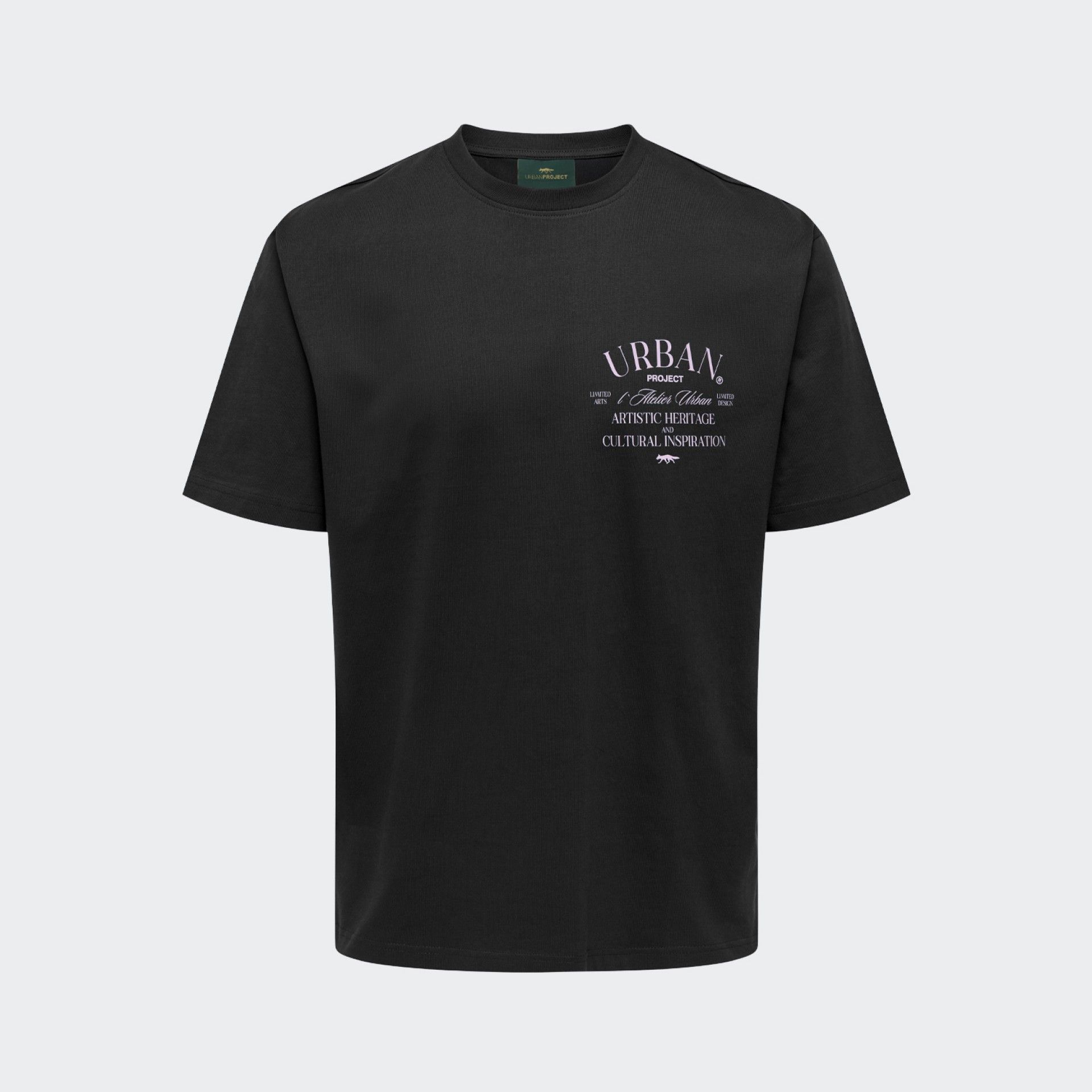 Urban Project Oversized Printed Black T-shirt