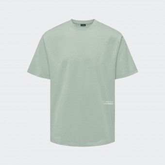 T-shirt Ample avec Imprim� et Broderie Urban Project Vert