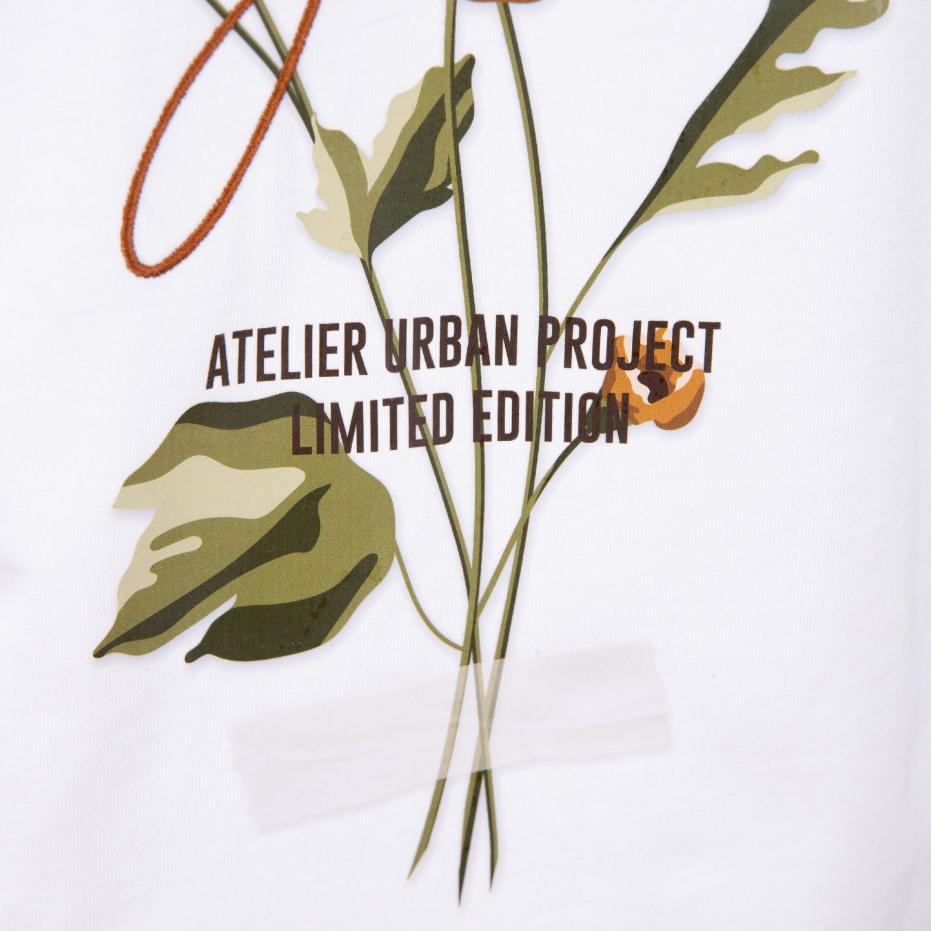 Urban Project White Floral Printed and Embroidered T-shirt