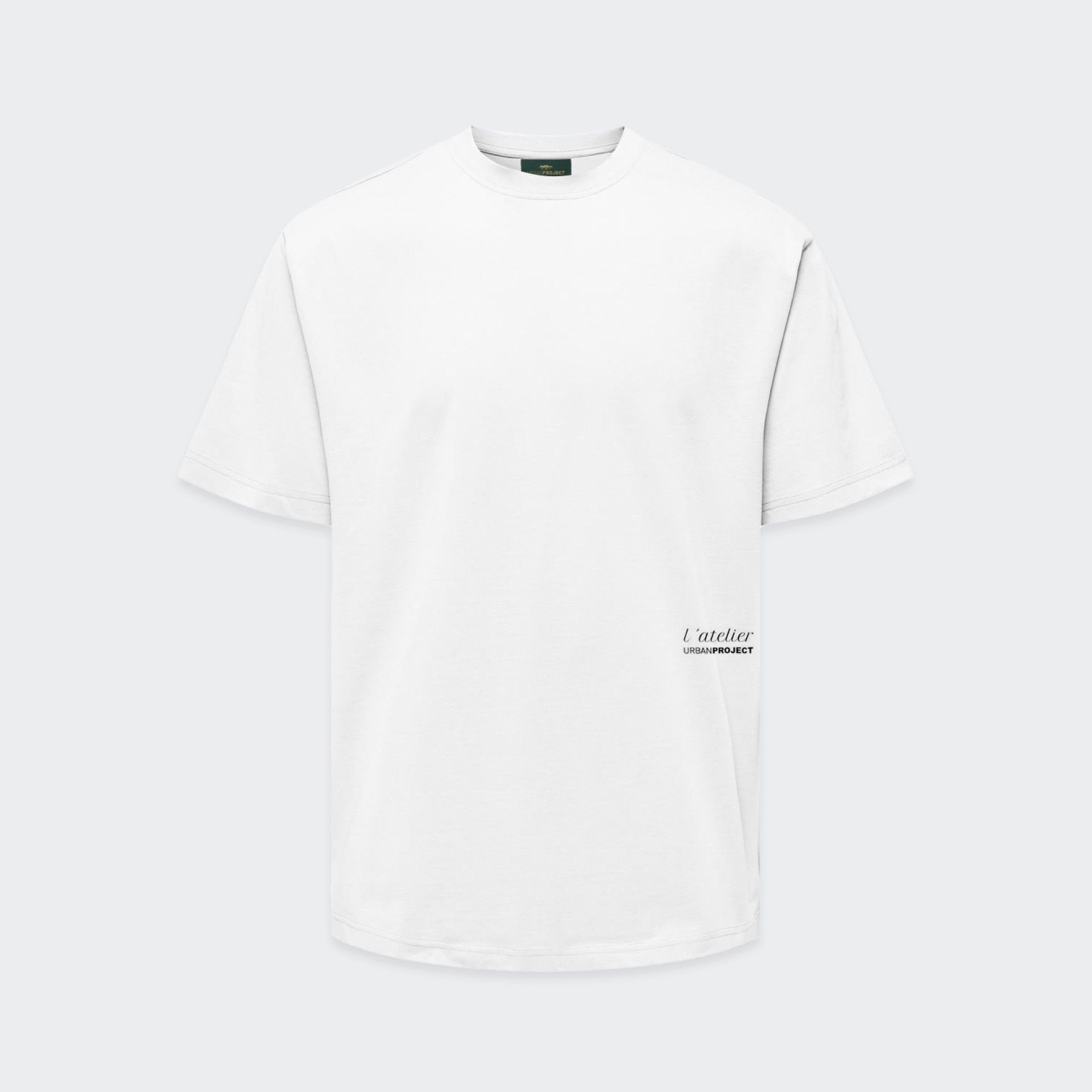 Loose Fit White T-shirt with Urban Project Print and Embroidery