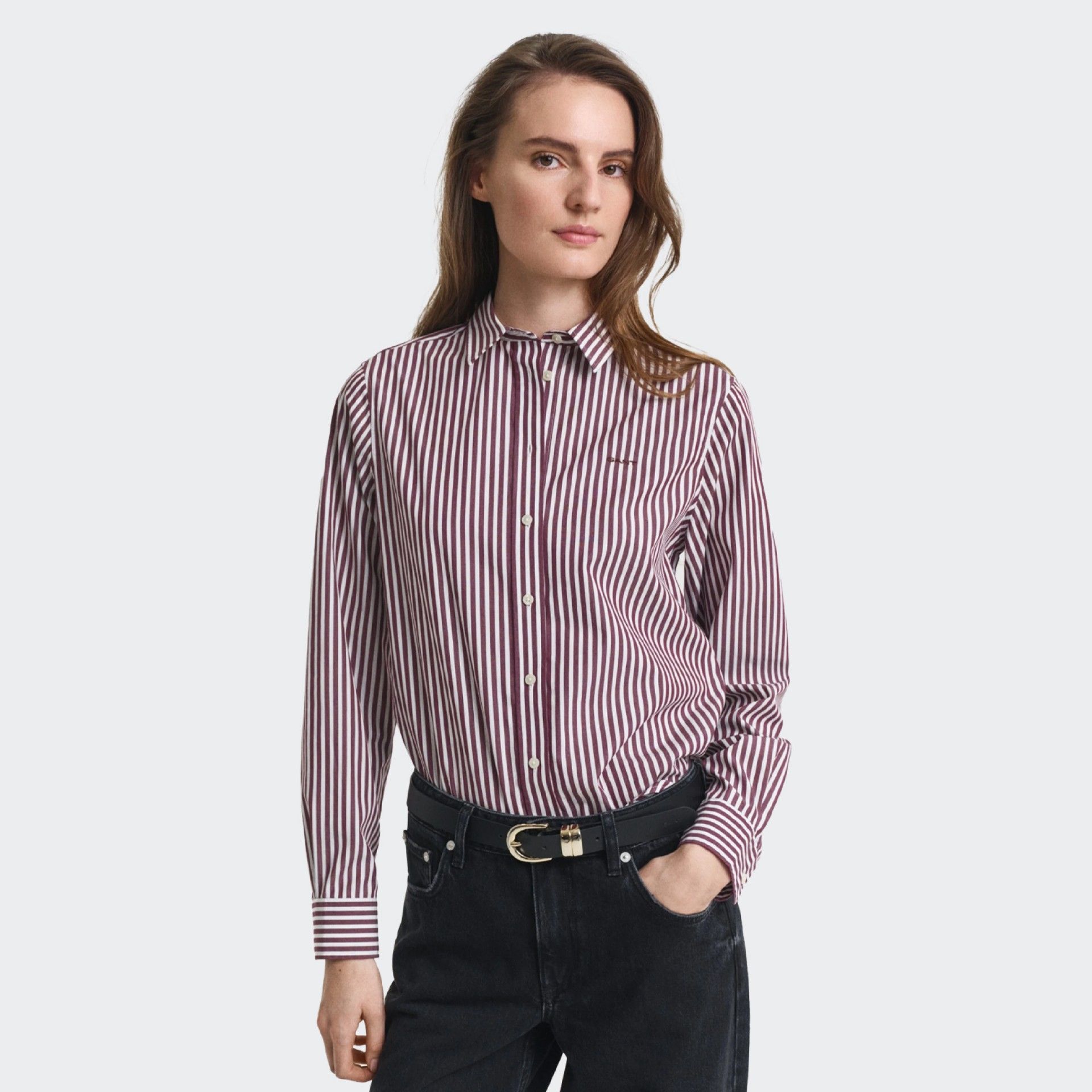 Classic striped poplin shirt