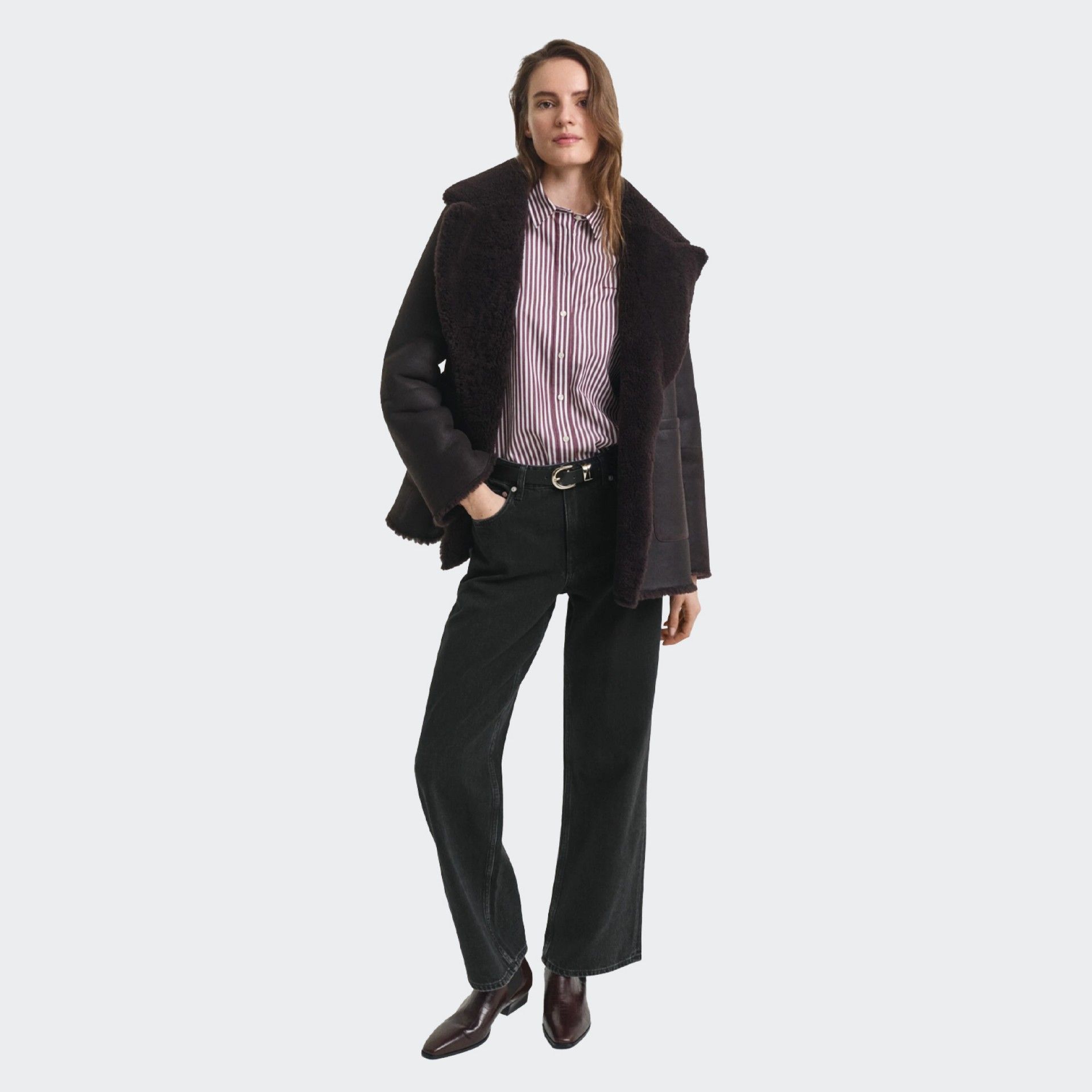 Classic striped poplin shirt