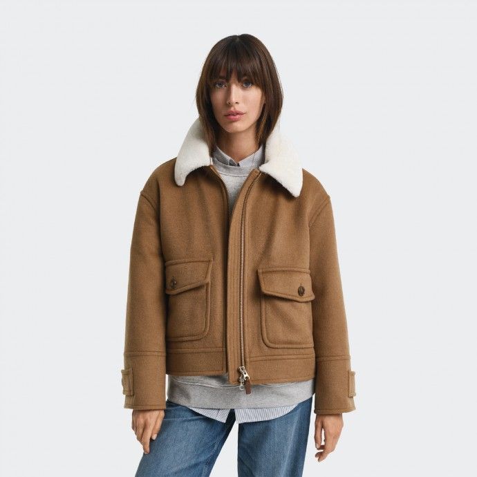 Chaqueta de aviador de mezcla de lana Gant