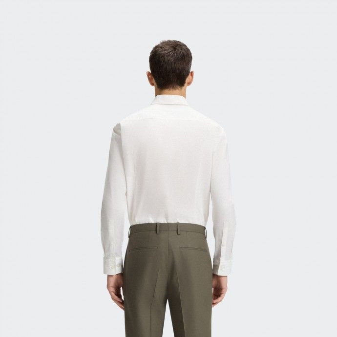 Slim fit stretch cotton shirt with Hugo logo