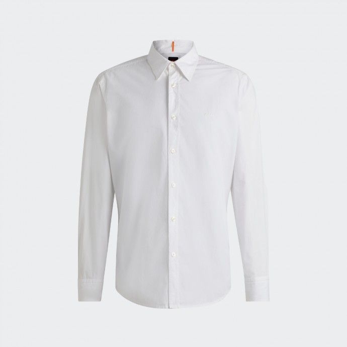 Boss Regular Fit shirt in cotton poplin