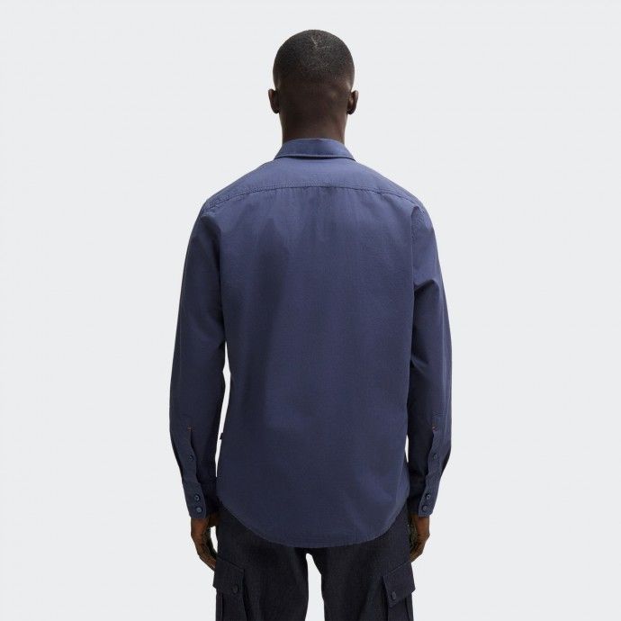 Chemise � coupe r�guli�re en popeline de coton Boss