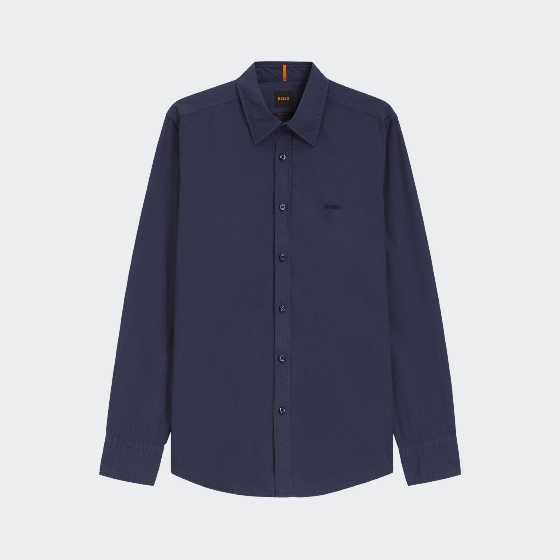 Camisa Regular Fit de popelina de algodón Boss