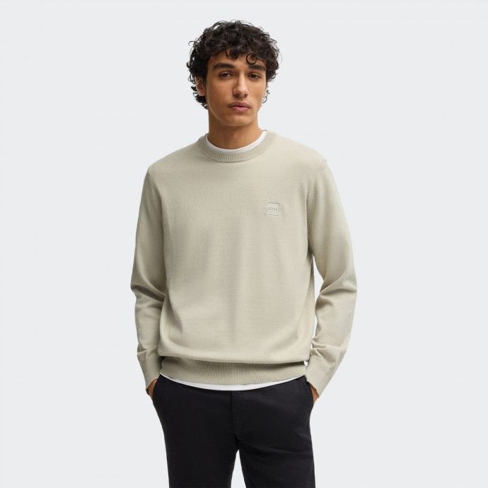 Beige Boss Logo Sweater