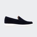 Boss Navy Suede Loafers with Contrasting Sole