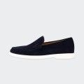 Boss Navy Suede Loafers with Contrasting Sole