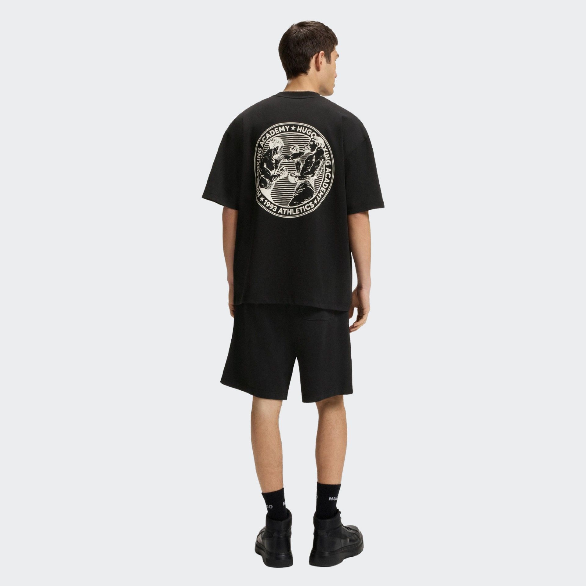 Camiseta de algodón Hugo con estampado de boxeo
