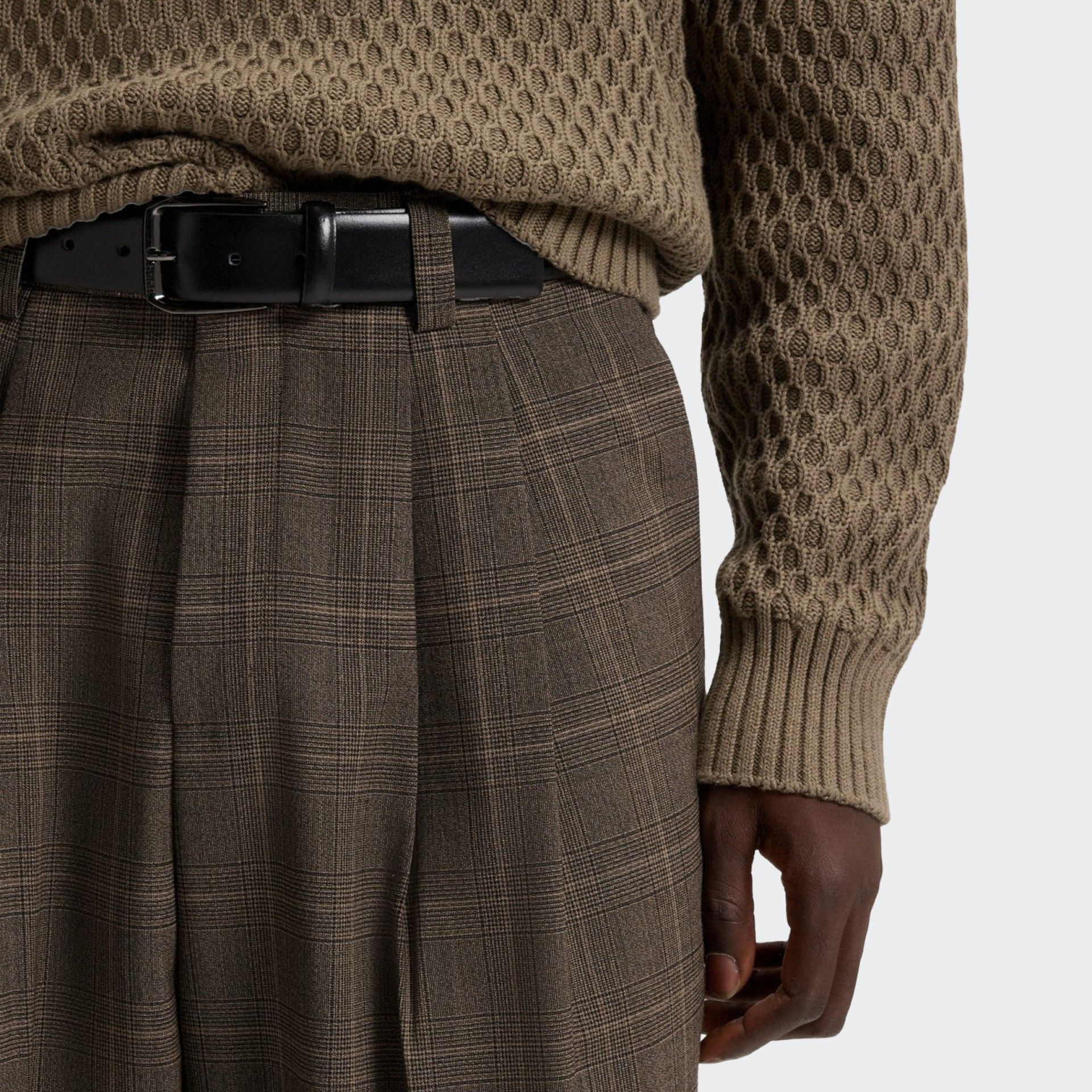 Pantalones de tejido elástico a cuadros Hugo