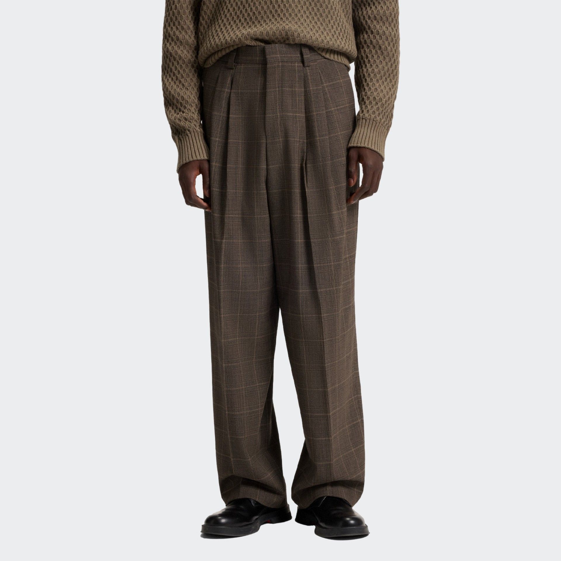 Pantalones de tejido elástico a cuadros Hugo