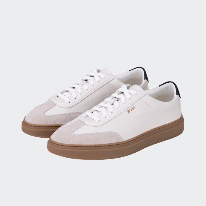 Zapatillas Boss de piel y ante