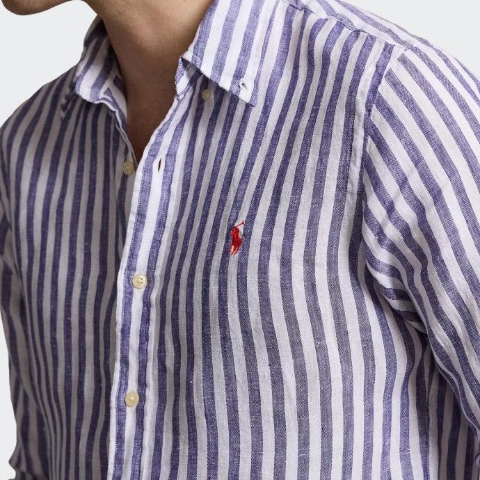 Chemise en Lin rayé Custom Fit de Polo Ralph Lauren