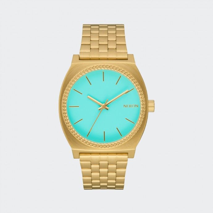 Nixon Time Teller Turquoise & Gold Watch