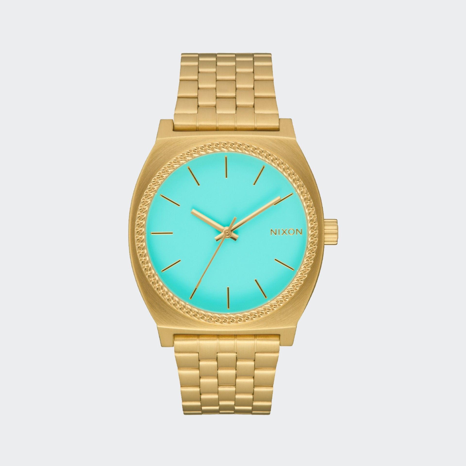 Horloge Nixon Time Teller Turquoise & Gold