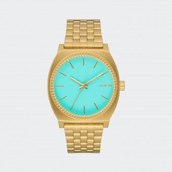 Nixon Time Teller Turquoise & Gold Watch