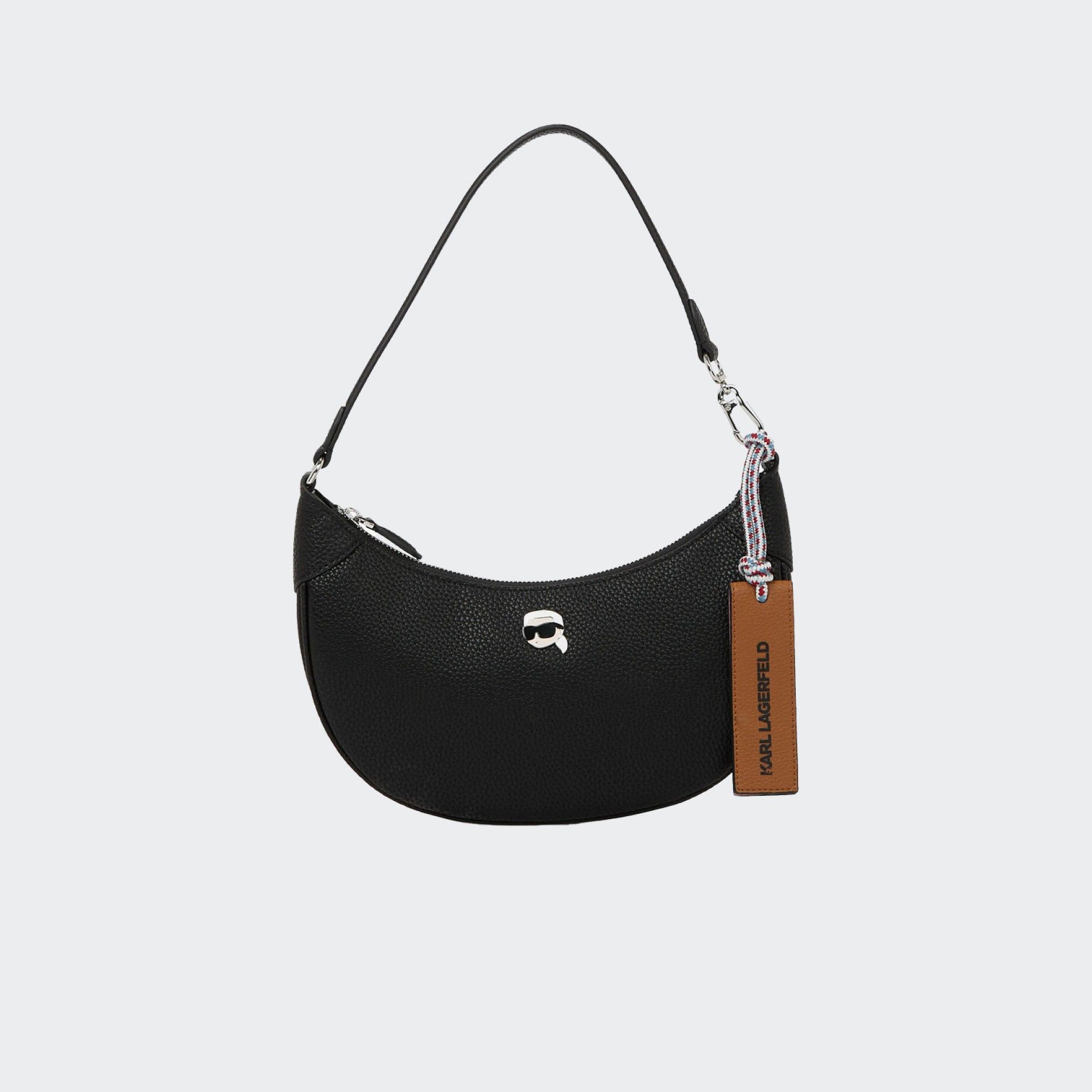 Sac à bandoulière demi-lune Karl Lagerfeld Ikon Pebble
