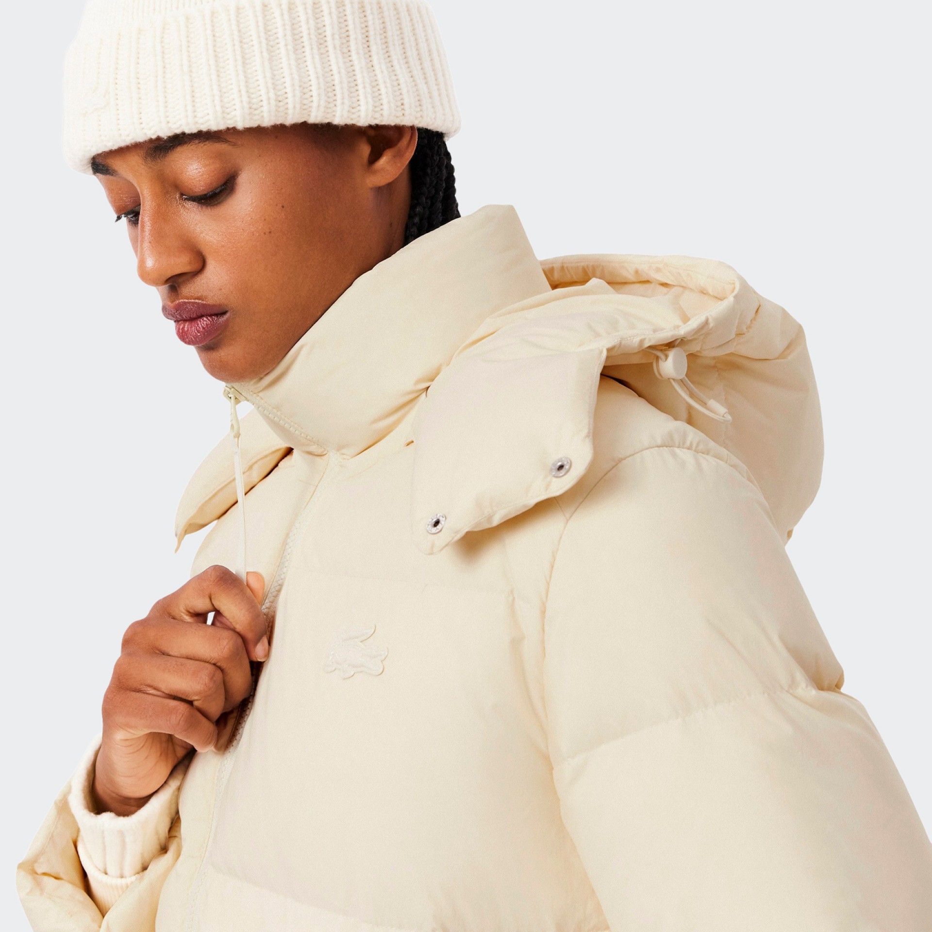 Chaqueta acolchada con capucha y corte relajado de Lacoste