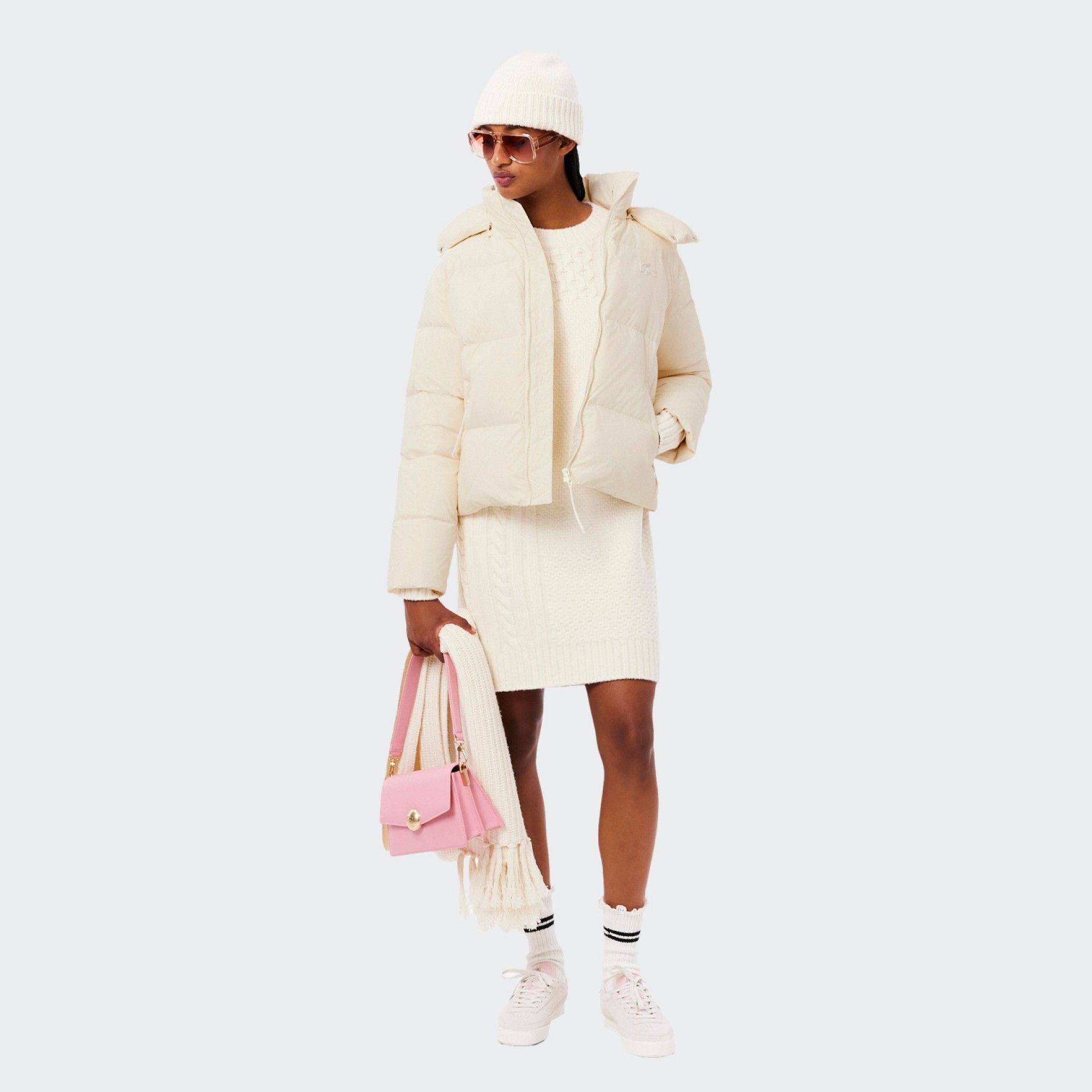 Chaqueta acolchada con capucha y corte relajado de Lacoste