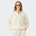 Polo de franela extragrande beige de Lacoste