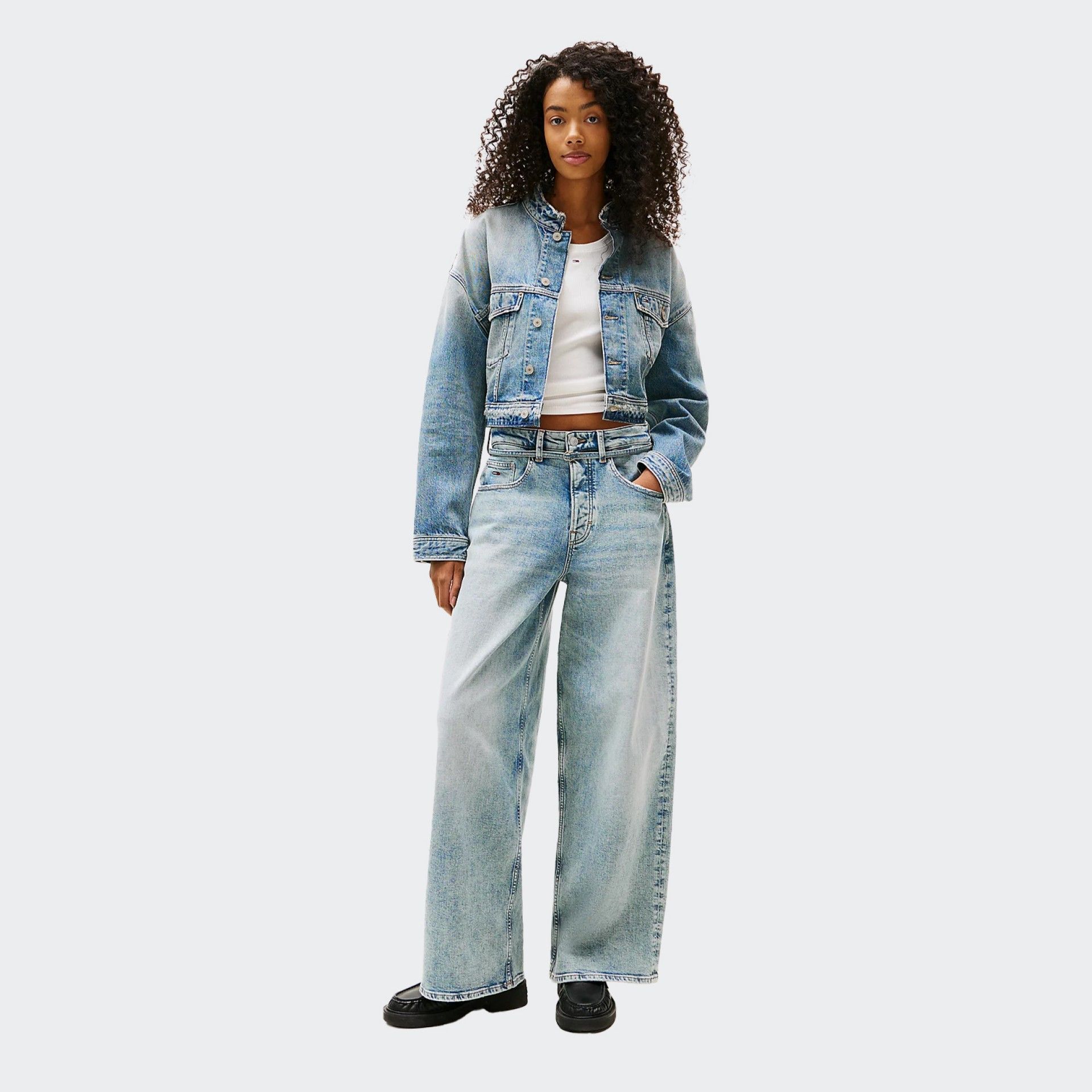 Calças de Ganga Tommy Jeans Charlie Belted Mid Rise