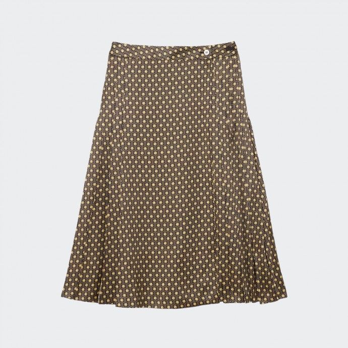 Falda Midi Plisada Estampada Lacoste