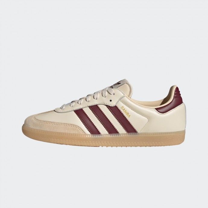 Adidas Samba OG Shoes in Beige and Burgundy | Women | Shop - JS3830.021 ...
