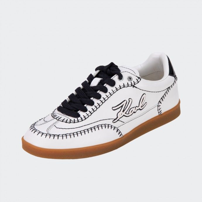 Baskets en cuir brod�es Karl Lagerfeld