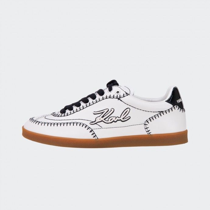Baskets en cuir brod�es Karl Lagerfeld
