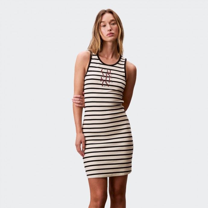 Vestido Canalé a Rayas Calvin Klein