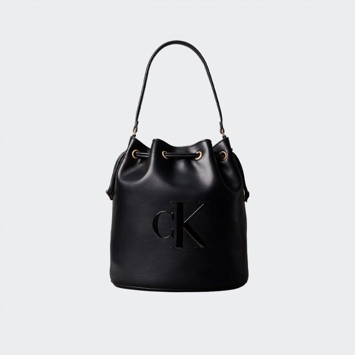 Calvin Klein Embossed Logo Bucket Bag