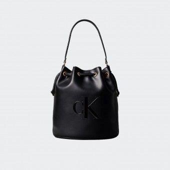 Calvin Klein Embossed Logo Bucket Bag
