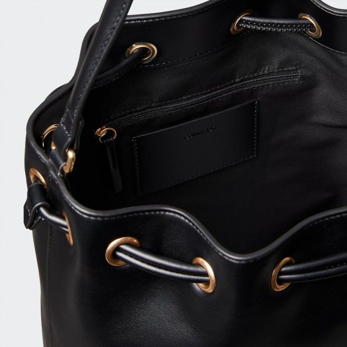 Calvin Klein Embossed Logo Bucket Bag