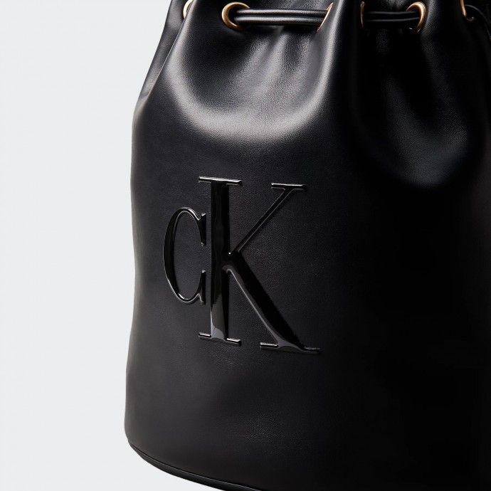 Calvin Klein Embossed Logo Bucket Bag